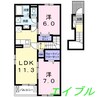ピノ・ロッソⅠ 2LDKの間取り