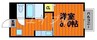 ブルーリバー 1Kの間取り