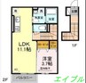 pecher奥田 1LDKの間取り