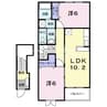 メゾン　ソレイユＣ棟 2LDKの間取り
