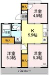 福富パレス　Ｂ棟 3Kの間取り