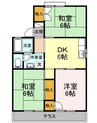 パレーシャル光永　A棟 3DKの間取り