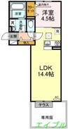 フローレス平田 1LDKの間取り