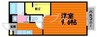 コーポワイスリーA 1Kの間取り