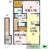リトルバードハウス 2LDKの間取り