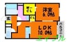 エメロードＡ 1LDKの間取り