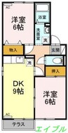 セジュールステア　A棟 2DKの間取り