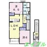 グランパル２１Ｄ 2LDKの間取り