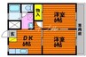 サンコート芳泉A棟 2DKの間取り