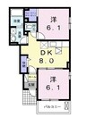 サンメゾン郡Ａ 2DKの間取り