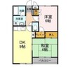 セブンアルコＢ 2DKの間取り