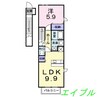 フローラ 1LDKの間取り