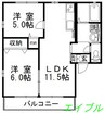 パインツリーＤ 2LDKの間取り