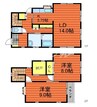 新田戸建 2LDKの間取り