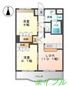 アベニール弐番館 2LDKの間取り