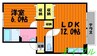 パークサイド堀南　D棟 1LDKの間取り