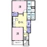 クリスタルローズ　Ｂ棟 2DKの間取り
