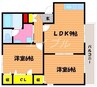 バリュージュ21Ｂ棟 2DKの間取り