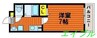ウェーブレジデンス北長瀬 1Kの間取り