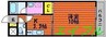 ハートフル泉田 1Kの間取り