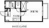 リビエール倉敷　A 1Kの間取り