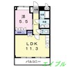 エクレセンス 1LDKの間取り