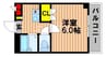 ハッピーハイツ今 1Kの間取り
