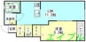 フォレスト庭瀬 1LDKの間取り