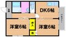 サンフラワーＣ 2DKの間取り