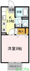 メゾンたちばな　Ｃ棟 1Kの間取り