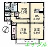 ペルレ　Ａ棟 3DKの間取り