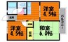 シティハイム吉岡Ａ棟 3Kの間取り