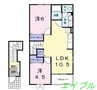 パークビサイド　一ツ橋Ｃ 2LDKの間取り