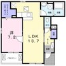 アニューブローテＡ棟 1LDKの間取り