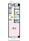 プラシード倉敷 1Kの間取り
