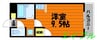 メモリアルハイツ 1Rの間取り