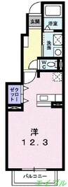 テラース平吉Ａ 1Rの間取り