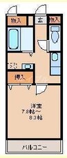 ラ・フォーレ24 1Kの間取り