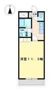 リバパレス 1Kの間取り