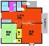 グランドゥールクロズミＢ棟 2LDKの間取り