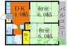 石堂マンション 2DKの間取り