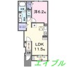 サンフラット乙島Ｂ棟 1LDKの間取り