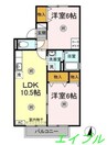セジュール大内　B棟 2LDKの間取り