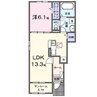 モデルノ 1LDKの間取り