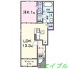 モデルノ 1LDKの間取り