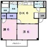 シティハイツ蘭 2DKの間取り