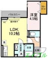 ベイ　ブランシェ老松 1LDKの間取り