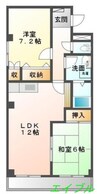 サンピア大福 2LDKの間取り