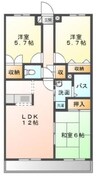 エランドールⅡ 3LDKの間取り