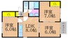 コーポ高木Ａ棟 3DKの間取り